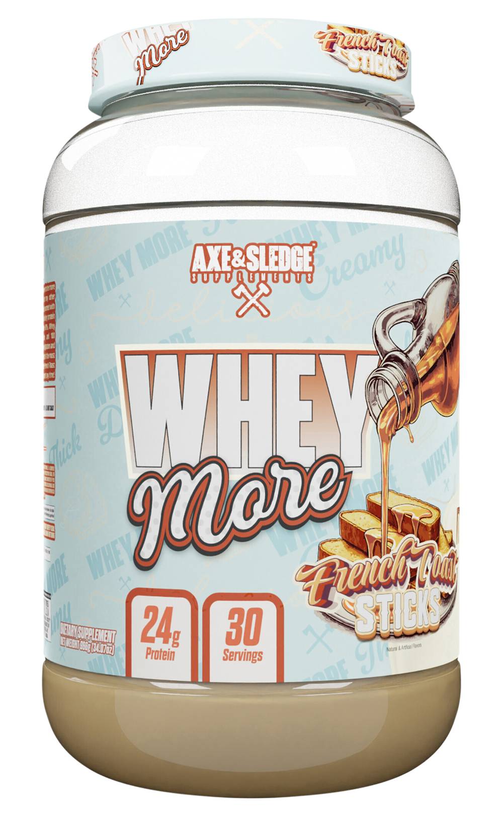Axe & Sledge Supplements Whey More Protien Blend Supplements, French Toast Sticks (34.07 oz)