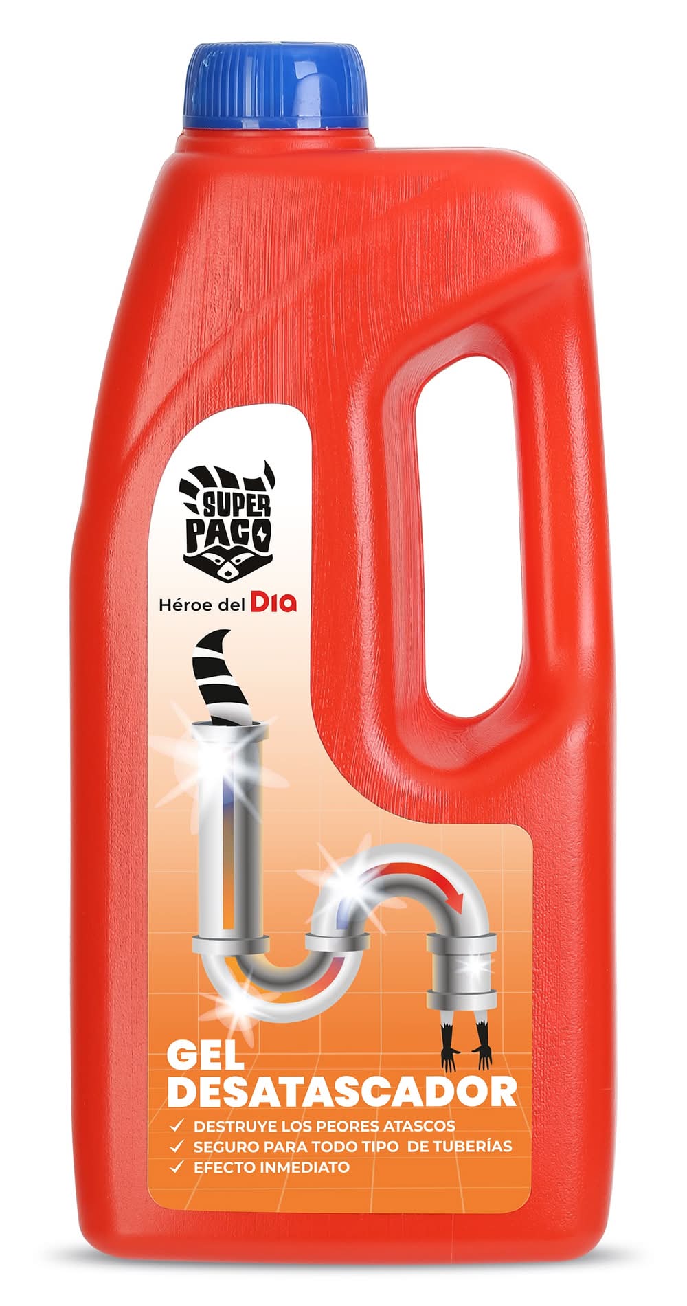 Gel Desatascador Para Tuberías Super Paco De Dia Botella 1 L
