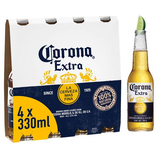 Corona Extra Premium Lager Beer Bottles 4 x330ml