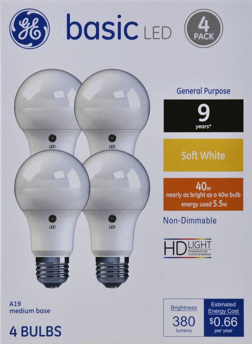 General Electric 40W Basic Led Hd Light Bulbs