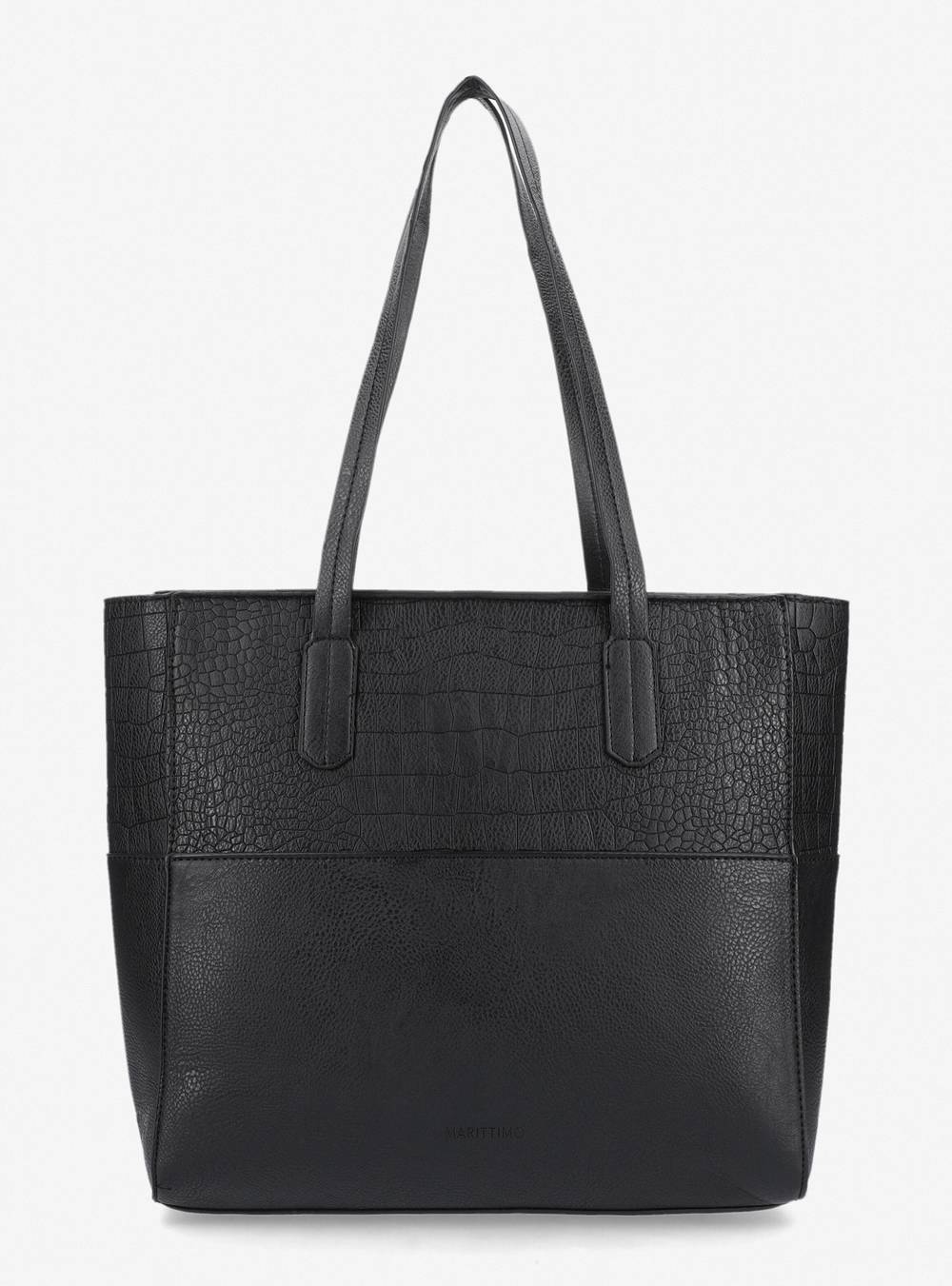 Marittimo cartera totebag patchwork negro 'tu