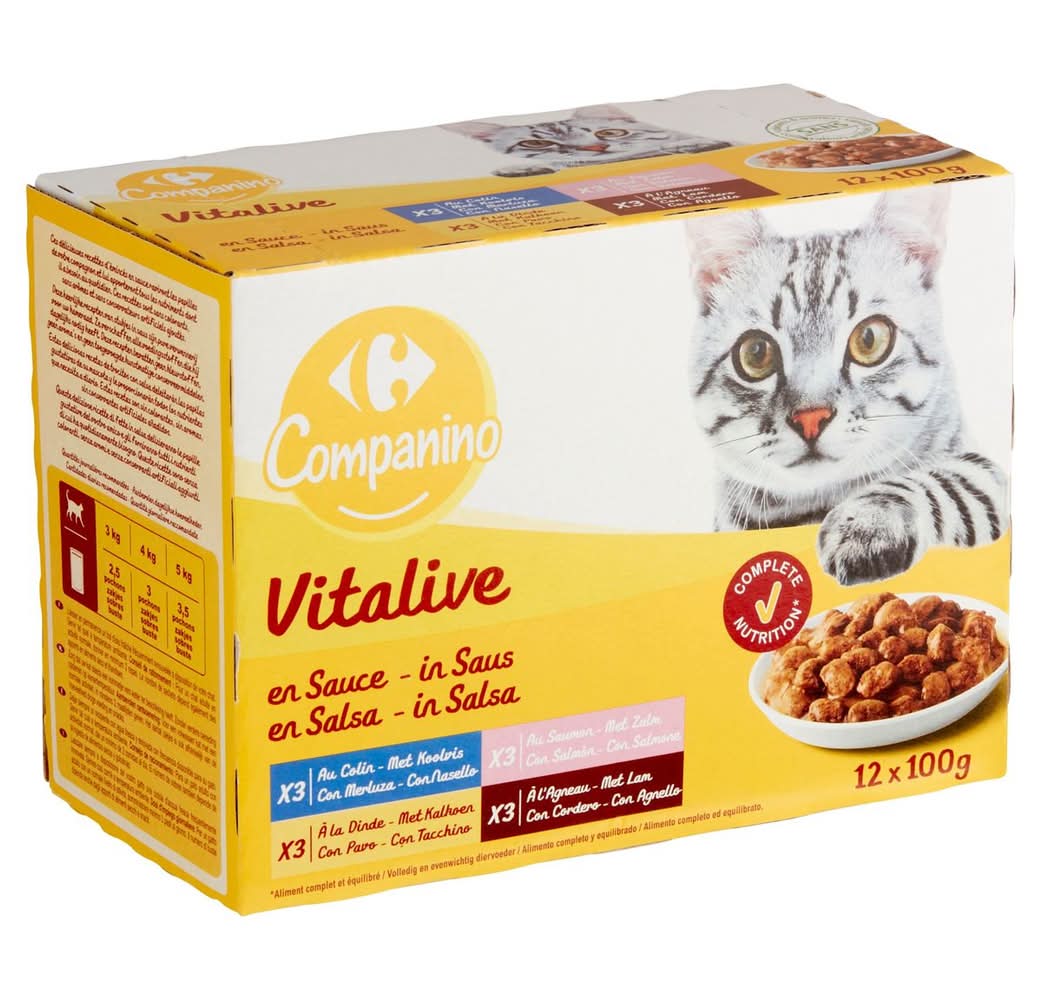 Carrefour Companino Vitalive en Sauce 12 x 100 g