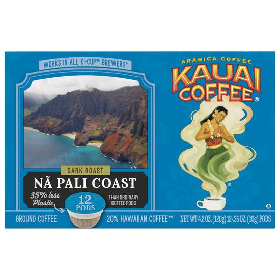 Kauai Coffee Na Pali Coast Dark Roast Coffee Pods (12 ct, 4.2 oz)