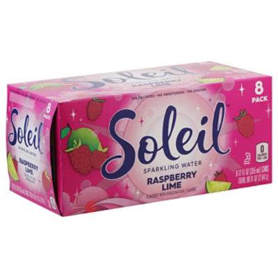 Soleil Sparkling Water (8 ct, 12 fl oz) (raspberry lime)