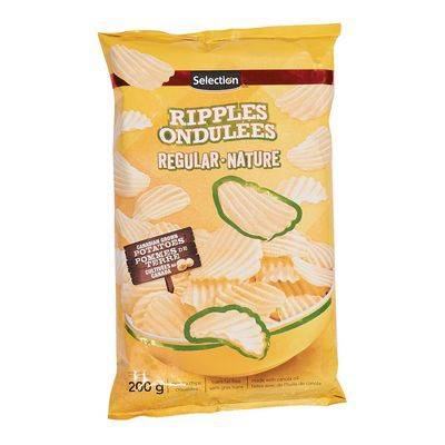 Selection croustilles nature ondulées (200 g) - rippled regular potato chips (200 g)