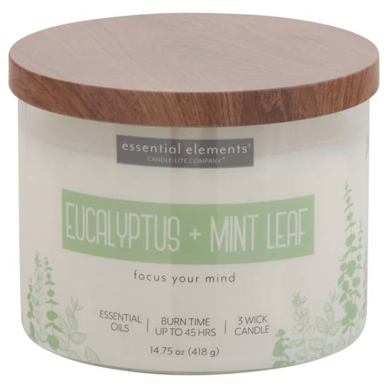 Essential Elements Candle-Lite 3wck Eucalyptus Mint (1 candle)
