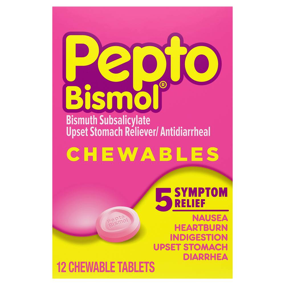 Pepto-Bismol Chewable Tablets Fast Relief Original