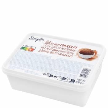 Helado sabor chocolate Simpl 500 g.