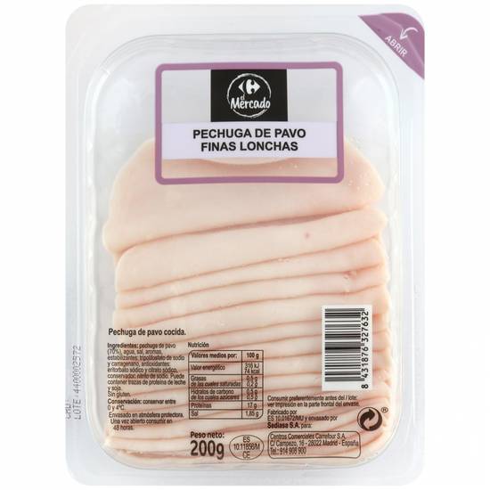 PECHUGA PAVO L.FINA 200G CRF