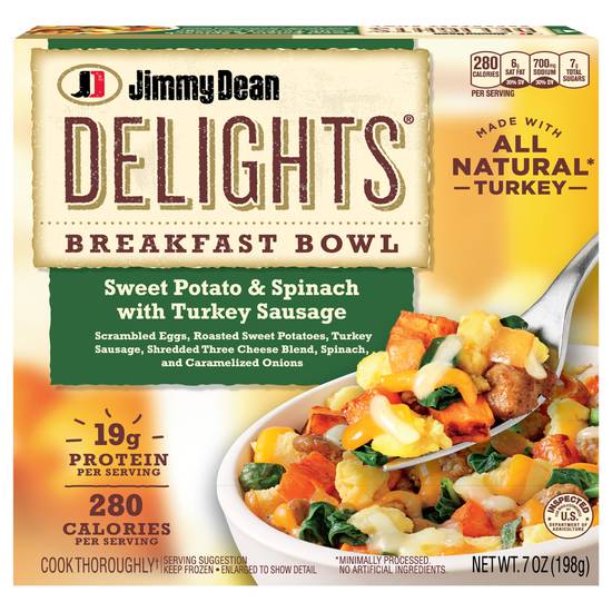 Jimmy Dean Delights Sweet Potato & Spinach With Turkey Sausage Breakfast Bowl