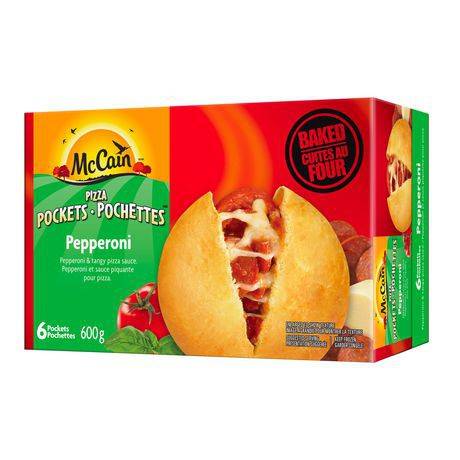 McCain pizza pochettes classiques au pepperoni - classic pepperoni pizza pockets (6 unités)