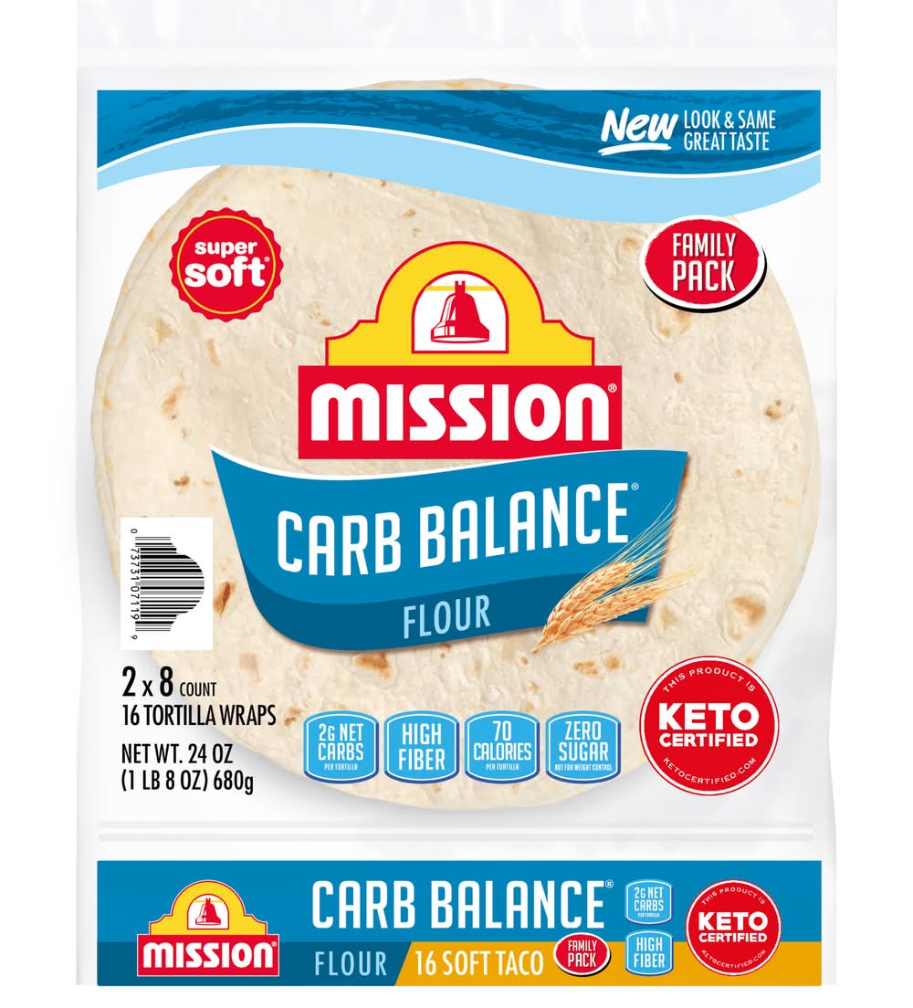 Mission Carb Balance Soft Taco Family pack Flour Tortillas (2 x 8 ct)