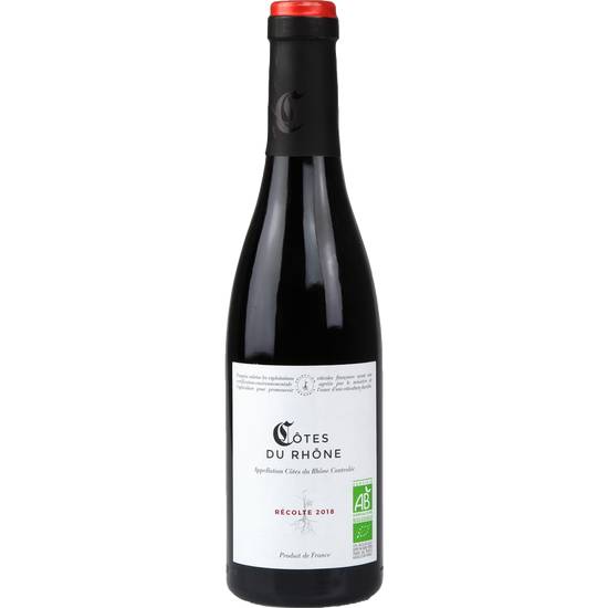 Vin rouge vallée du Rhône Bio Marché  franprix bio 37,5cl