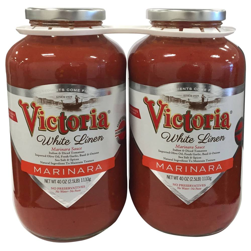 Victoria White Linen Marinara Sauce, 40 oz, 2-count
