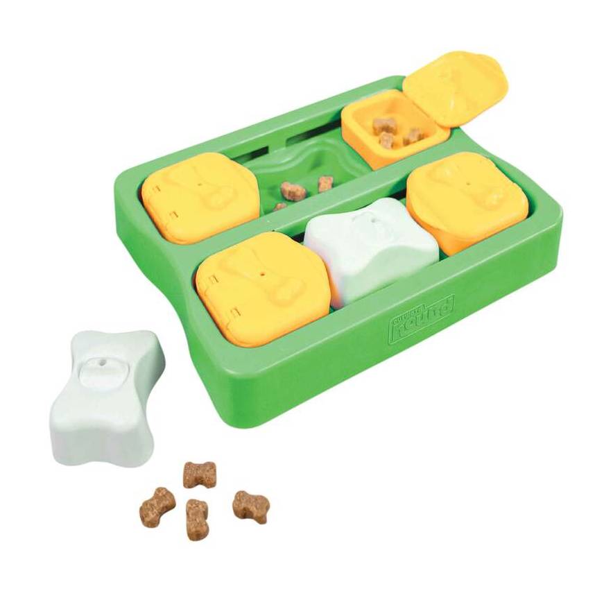 Outward Hound Dog Brick Interactive Puzzle Plastic, Green