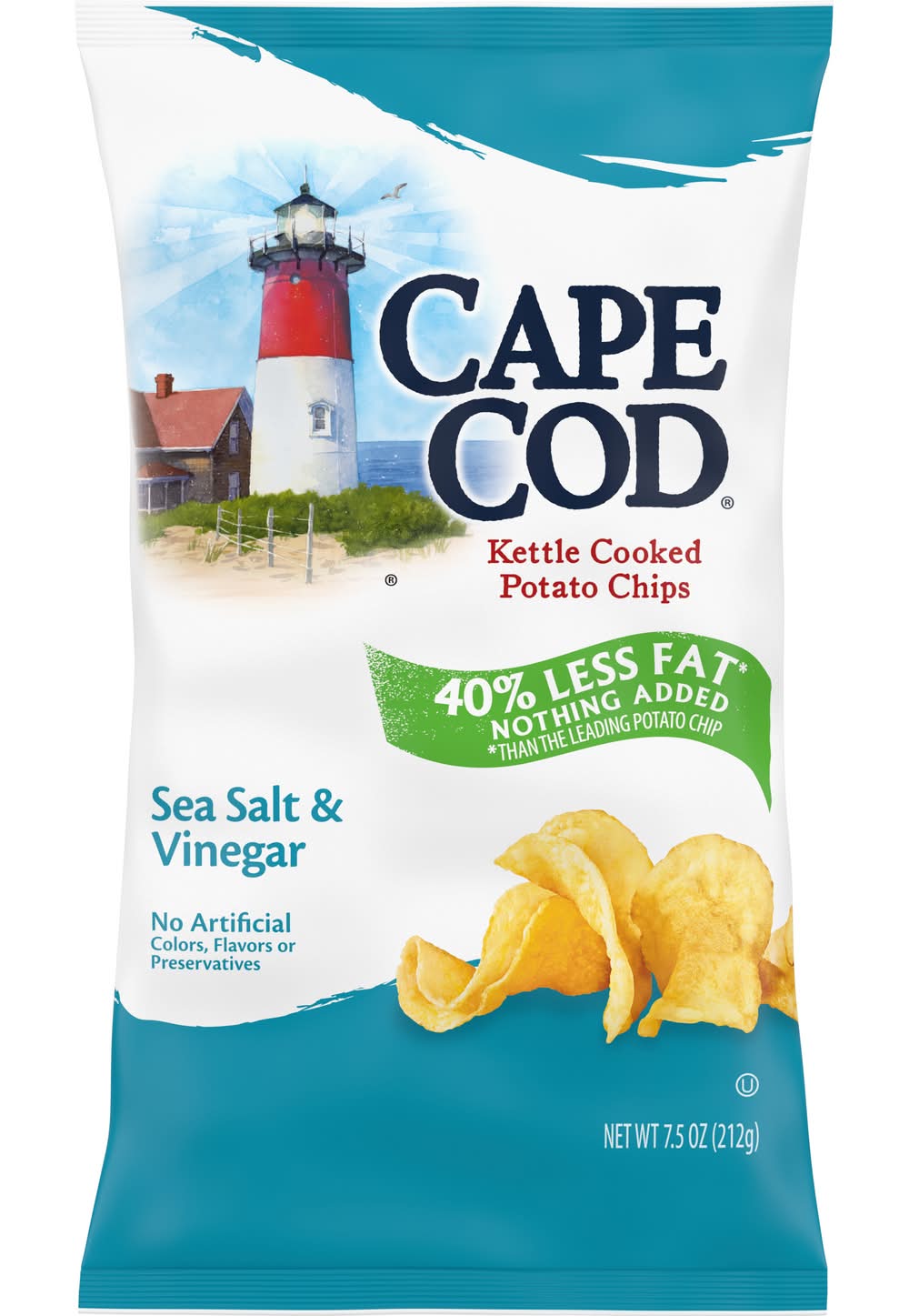 Cape Cod Kettle Cooked Potato Chips, Sea Salt & Vinegar (7.5 oz)