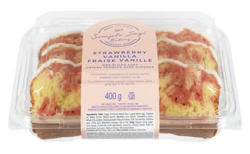 Simple Joys Iced Sliced Cake Strawberry Vanilla 400 G (Frozen)