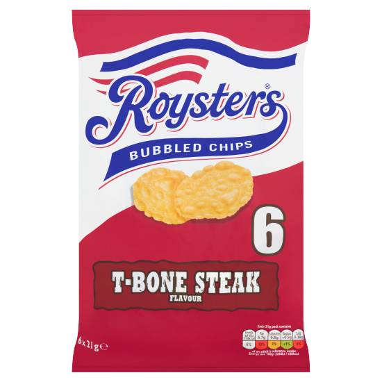 Roysters T-Bone Steak, Bubbled Chips (6 pack)