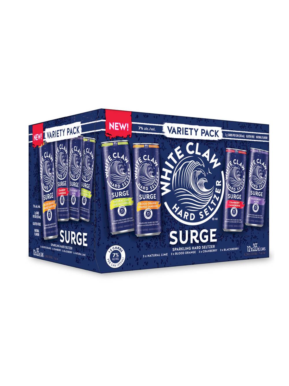 White Claw Sparkling Surge Hard Seltzer, Assorted (12 x 355 ml)