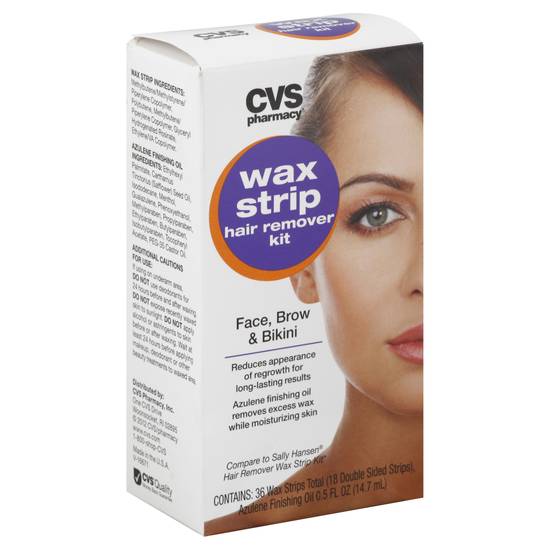 Cvs Pharmacy Wax Strip Face Brow & Bikini Hair Remover Kit