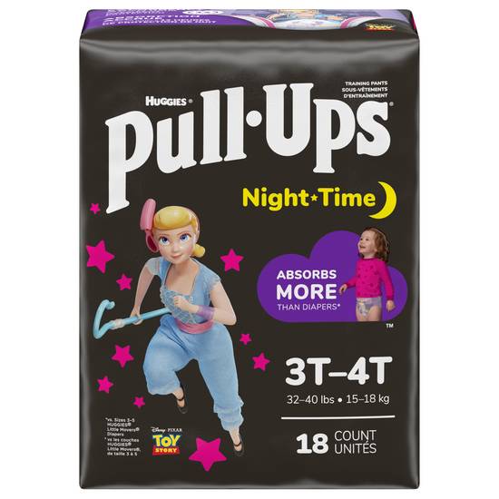 Huggies Pull-Ups Nightime 3t-4t Girl (18 pants)