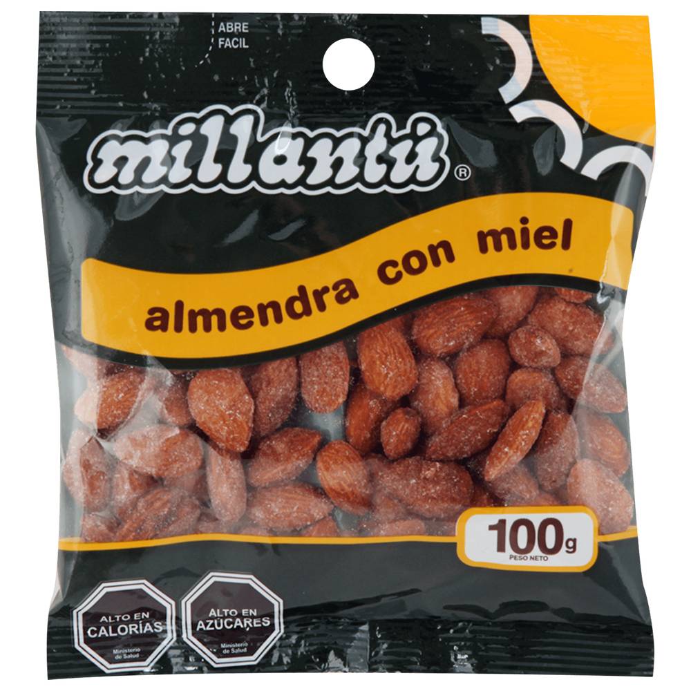 Millantú almendras con miel (bolsa 100 g)