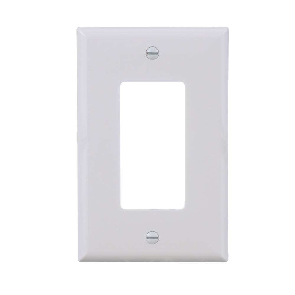 Eaton 1-Gang Midsize White Polycarbonate Indoor Decorator Wall Plate (10-Pack) | PJ26W-10-LW