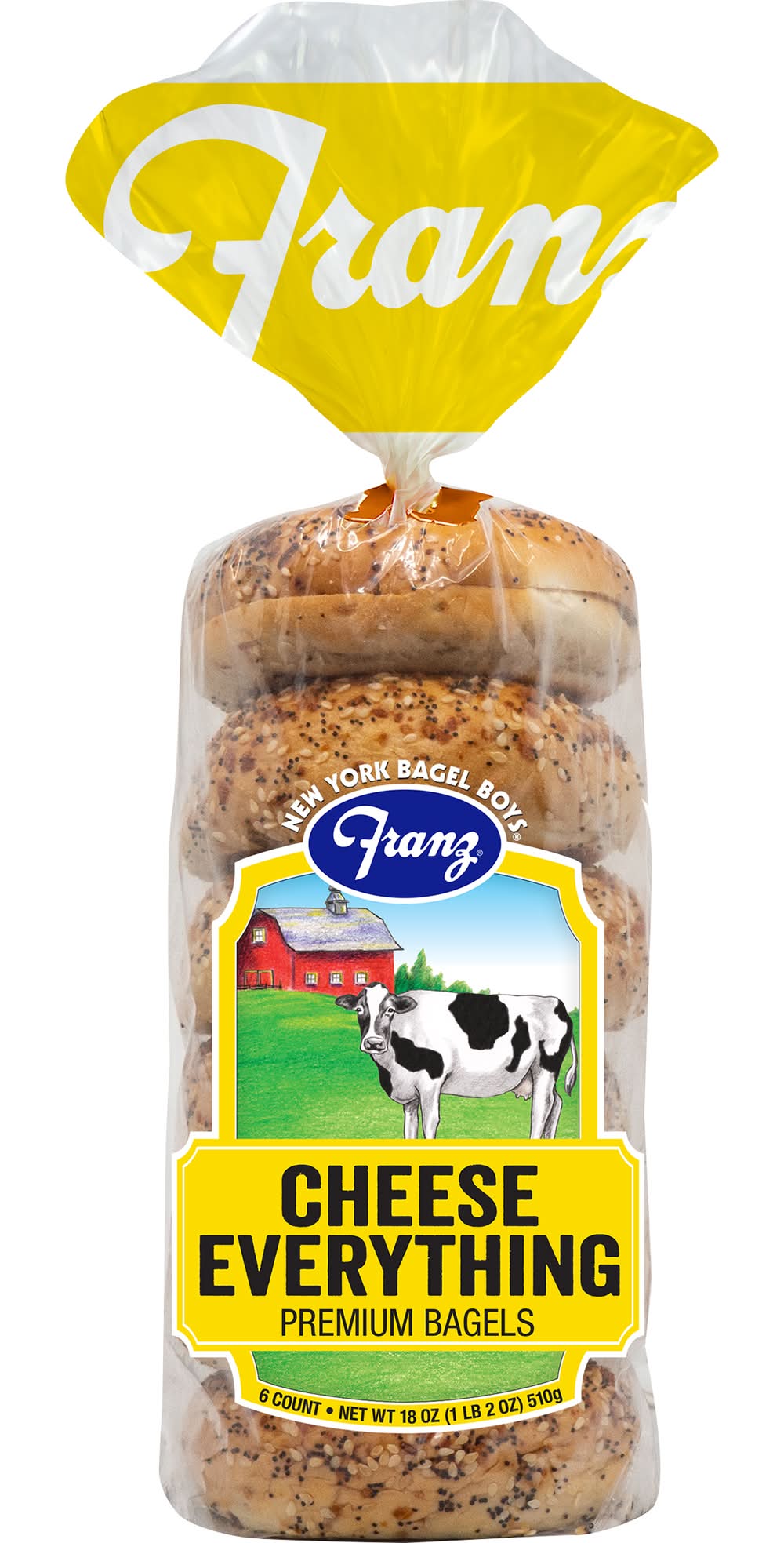 Franz Premium Cheese Everything Bagels (1.12 lbs)