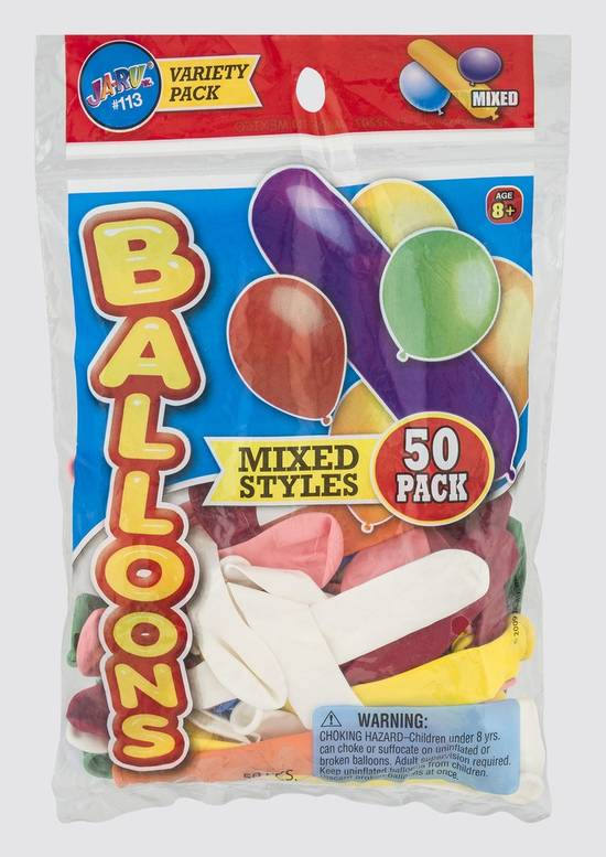 Ja-Ru Mixed Styles Balloons (50 ct)