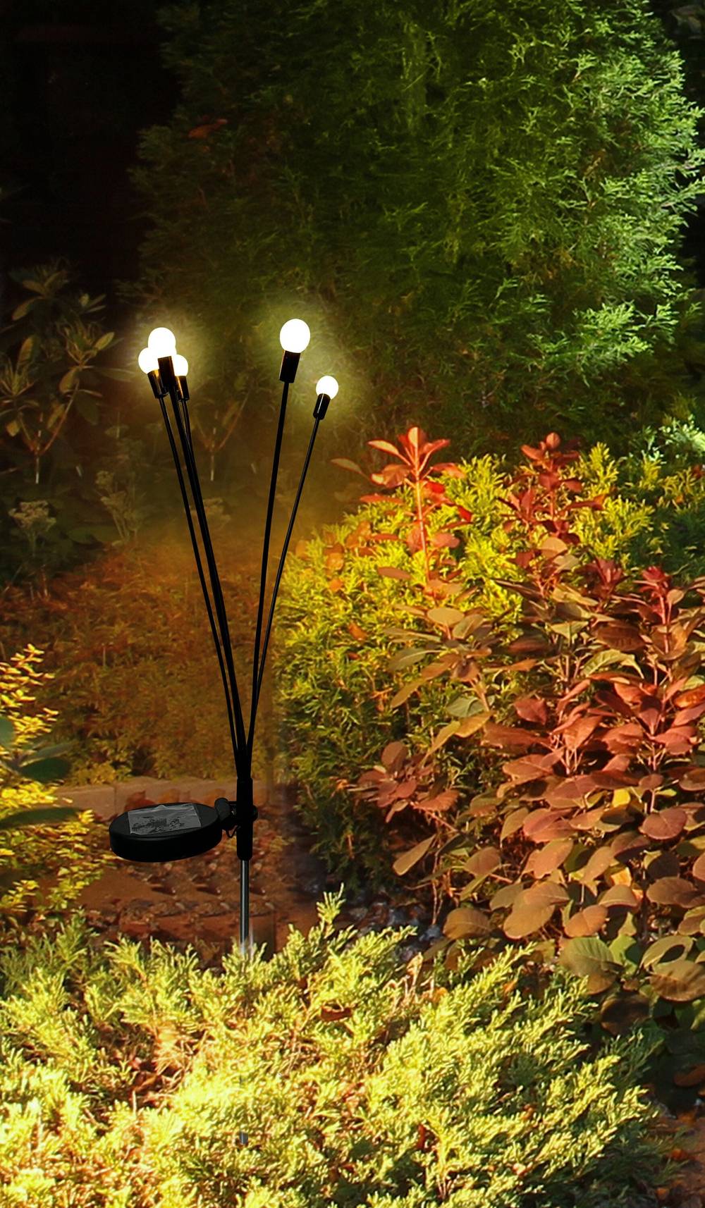 Harbor Breeze Firefly 0.24-Watt Black Solar LED Outdoor Path Light (2700 K) | SLS6BK