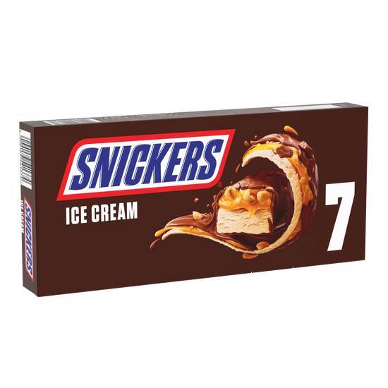 Snickers glace, cacahuètes (12%) et caramel fondant (16%) dans un enrobage cacao (27%) 7 barres 352.1ml 319.2g