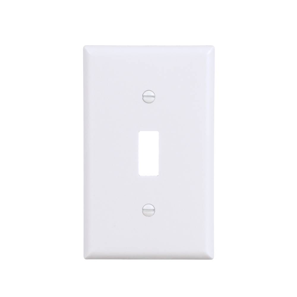 Eaton 1-Gang Standard Size White Plastic Indoor Toggle Wall Plate | 2134W-F-LW