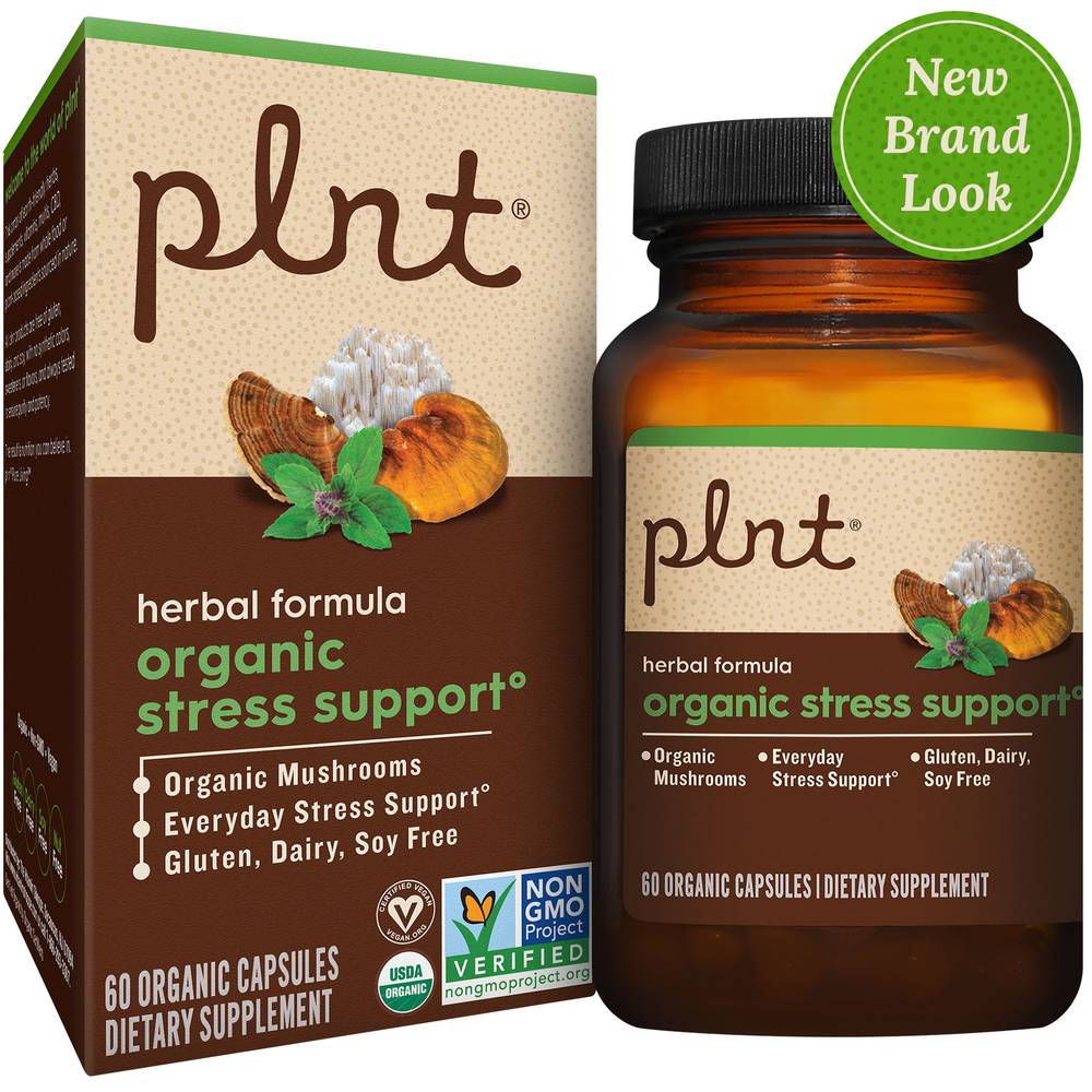 Organic Stress Support - Herbal Formula With Organic Mushrooms (60 Capsules)