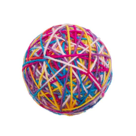 Whisker City® Yarn Ball Cat Toy (Color: Multi Color)