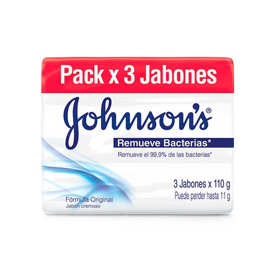 Jabon Johnson´S Tripack Original Remueve Bacterias 110 Gr C/U