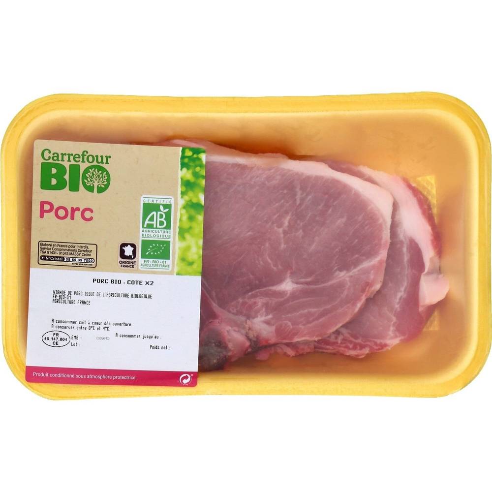 Carrefour Bio - Côtes de porc bio