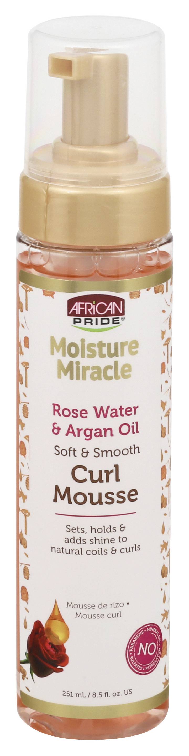 African Pride Rose Water & Argan Oil Curl Mousse (8.5 fl oz)