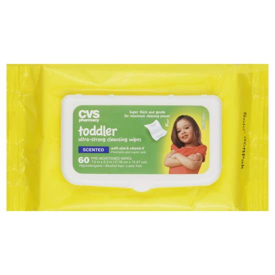 Cvs Ultra-Strong Pre-Moistened Toddler Scented Cleansing Wipes (60 ct)