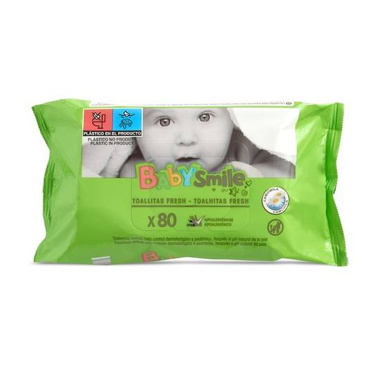 Toallitas para bebés BabySmile bolsa 80 unidades)