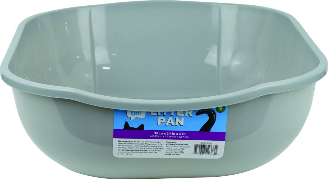 Play On Litter Pan For Cats, Medium, Grey