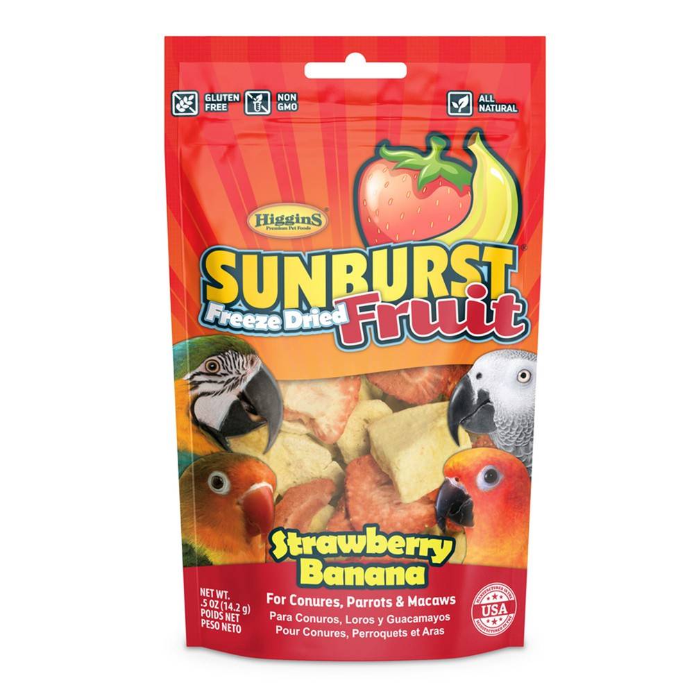 Higgins Strawberry & Banana Sunburst Freeze Dried For Birds (0.5 oz)