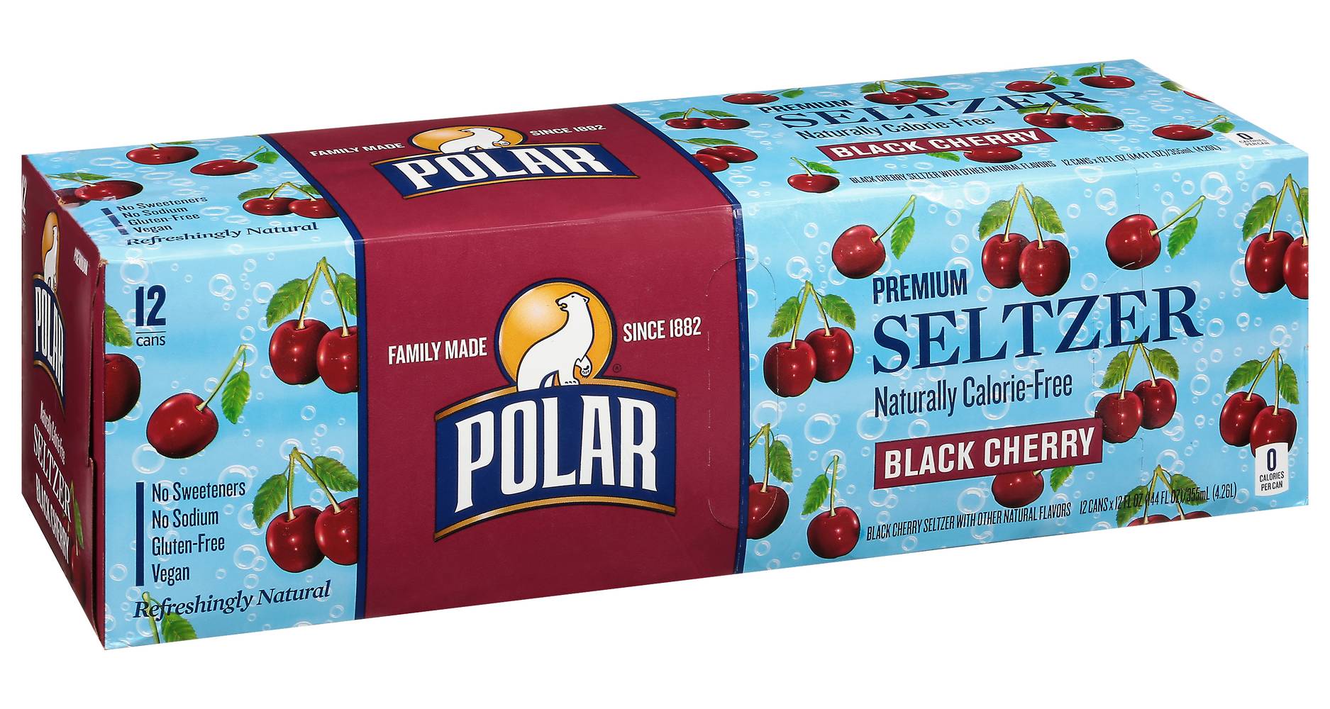 Polar Premium Black Cherry Seltzer Cans (12 x 12 fl oz)