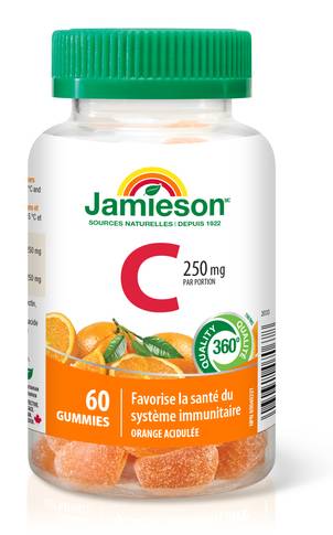 Jamieson Vitamine C Gummies Orange Acidulée 60 Un / Jamieson Vitamin C Gummies Tangy Orange 60 Count