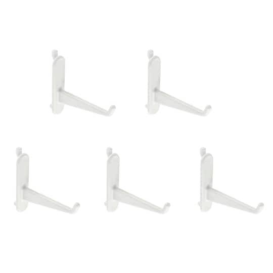 Long White Pegboard Hooks By Simply Tidy, 5Ct.