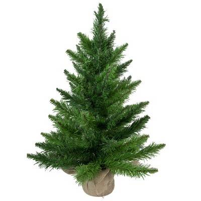 Northlight 2 FT Mini Balsam Pine Artificial Christmas Tree in Burlap Base, Unlit