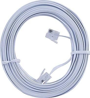 Power Gear 76325 50' Ultra Thin Telephone Line Cord, White