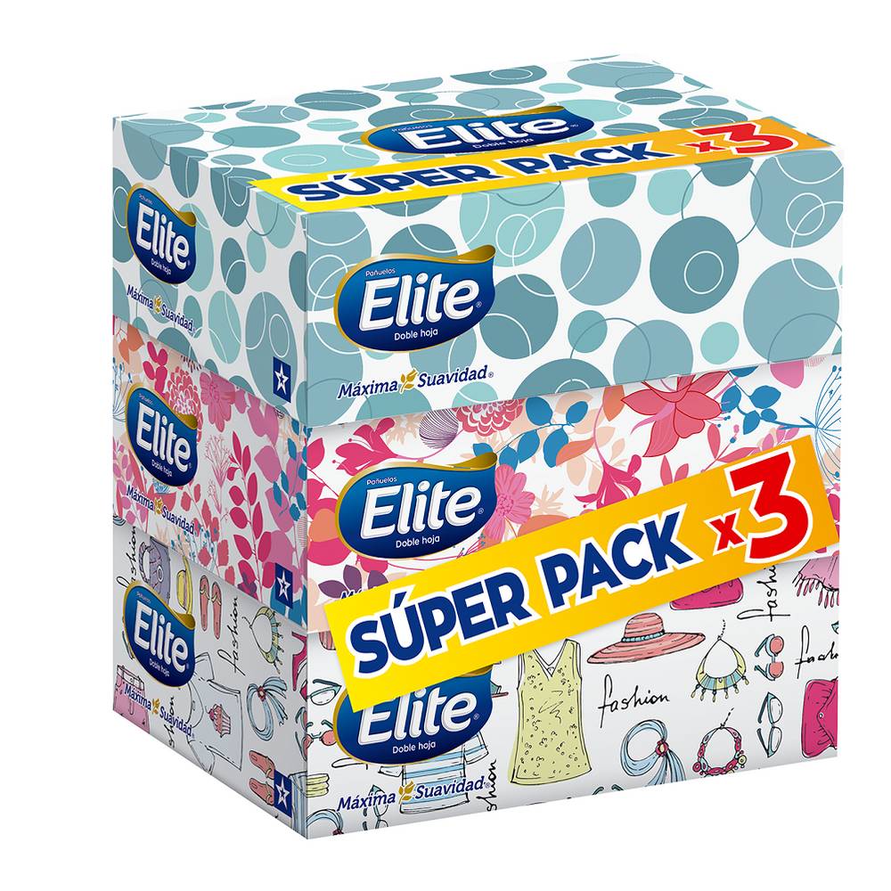 Elite · Pack pañuelos (3 x 90 un)