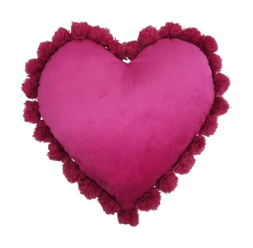 16.5" X 16" Velvet Heart Throw Pillow By Celebrate It