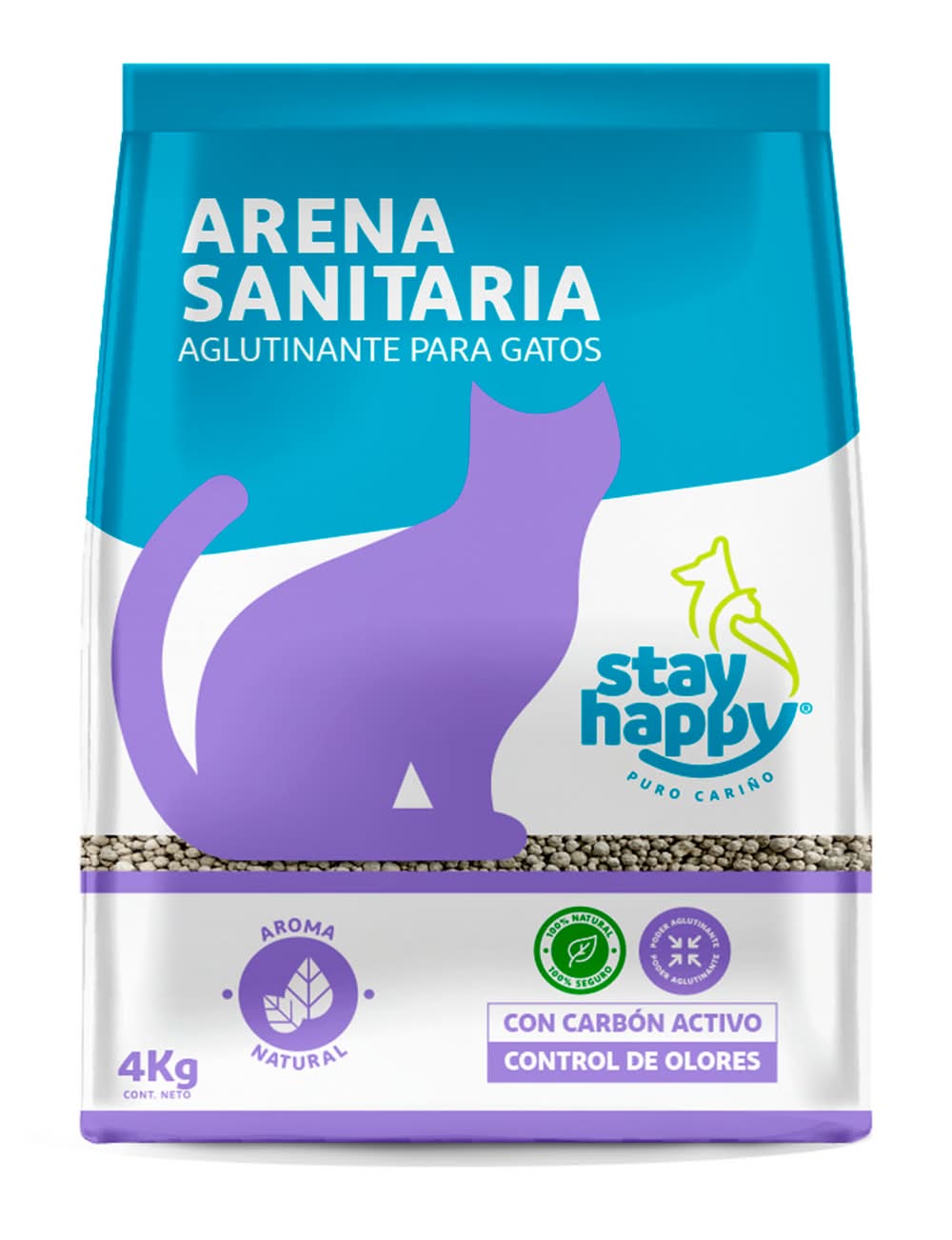 Stay happy · Arena aglutinante aroma natural (4 kg)