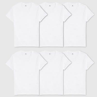 Hanes V-Neck T-Shirt, Men, M, White